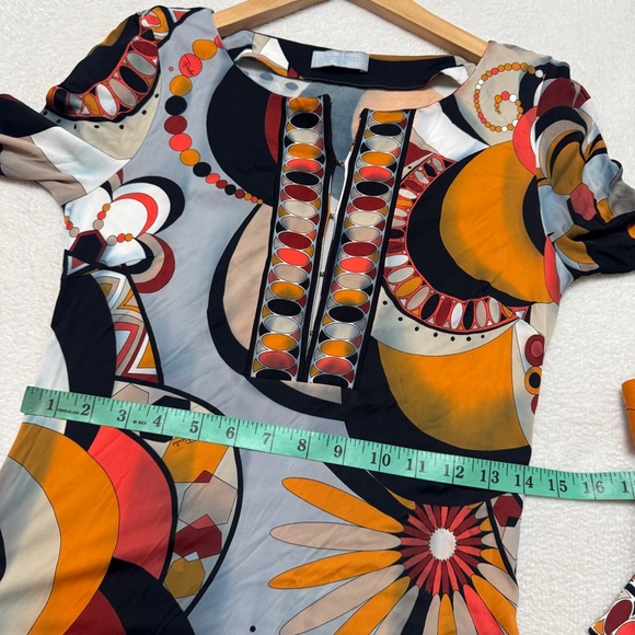 Emilio Pucci Multicolor Abstract Print Mini Dress - Picture 9 of 10